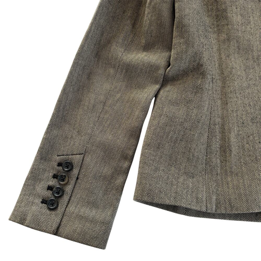 Gap Wool Brown Herringbone Pattern Button Up Blaz… - image 7